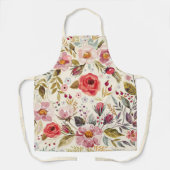 Vintage Wildblume Creme Blumenmuster Baker Schürze (Vorderseite)