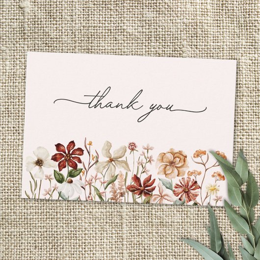 Vintage Wildblume Dankeskarte