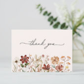 Vintage Wildblume Dankeskarte (Stehend Vorderseite)