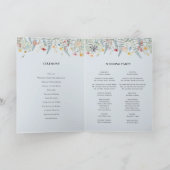 Vintage Wildblume Dusty Blue Wedding Monogram Programm (Innenseite)