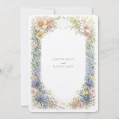 Vintage Wildblume Elegante Hochzeit Einladung (Rückseite)