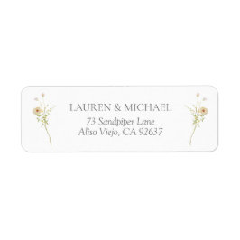 Vintage Wildblume Elegante Hochzeitshilfsadresse