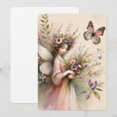 Vintage Wildblume Fairy and Butterfly Feiertagskarte (Vorne/Hinten)