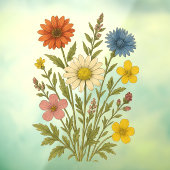 Vintage-Wildblume Fensteraufkleber (Blatt 3)