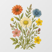Vintage-Wildblume Fensteraufkleber (Blatt)