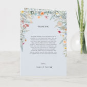 Vintage Wildblume Fern Dusty Blue Wedding geklappt Programm (Rückseite)