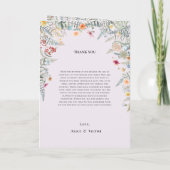 Vintage Wildblume Fern Lavendel Hochzeit geklappt Programm (Rückseite)