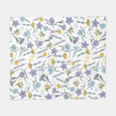 Vintage Wildblume Fleecedecke (Vorderseite (Horizontal))