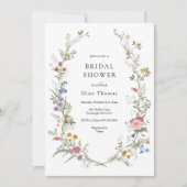 Vintage Wildblume Garten Brautparty Einladung (Vorderseite)