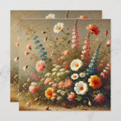 Vintage Wildblume Garten Geburtstagseinladung (Vorne/Hinten)