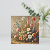 Vintage Wildblume Garten Geburtstagseinladung (Stehend Vorderseite)