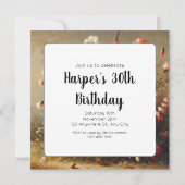 Vintage Wildblume Garten Geburtstagseinladung (Rückseite)