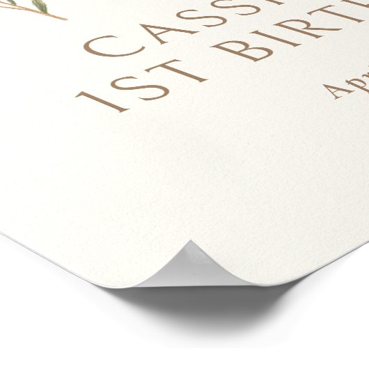 Vintage Wildblume Geburtstag Begrüßungszeichen Poster (Ecke)