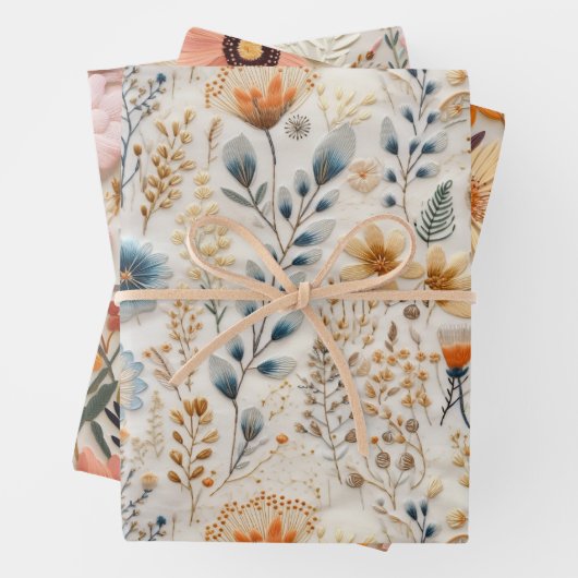 Vintage Wildblume Geschenkpapier Set (Beispiel)