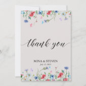 Vintage Wildblume Hochzeit Dankeschön Karte (Vorderseite)