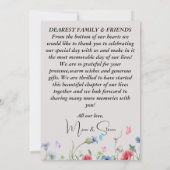 Vintage Wildblume Hochzeit Dankeschön Karte (Rückseite)