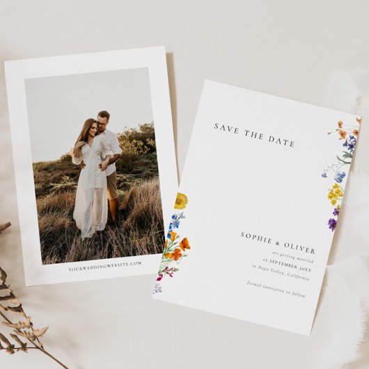 Vintage Wildblume Hochzeit Save The Date