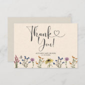 Vintage Wildblume Kinderdusche Danke Karte (Vorne/Hinten)