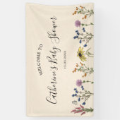 Vintage Wildblume Kinderdusche Großes Banner (Vertikal)