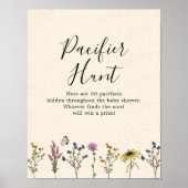 Vintage Wildblume Kinderdusche Schnuller Jagd Poster (Vorne)