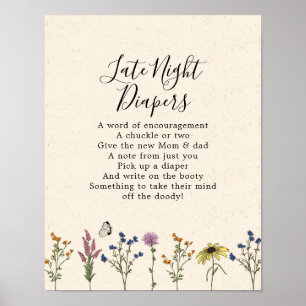 Vintage Wildblume Kinderdusche Spätabenteuer Poster