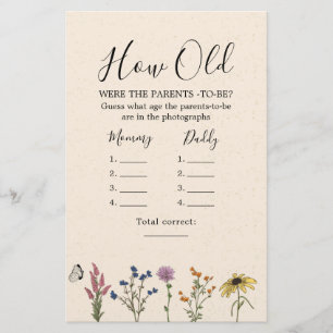 Vintage Wildblume Kinderdusche wie alt die Eltern