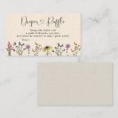 Vintage Wildblume Kinderdusche Windelwanne Begleitkarte (Vorne/Hinten)