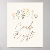 Vintage Wildblume Kinderduschkarten und Geschenke Poster (Vorne)