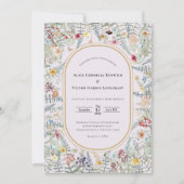 Vintage Wildblume Lavender Hochzeit Details und Einladung (Vorderseite)