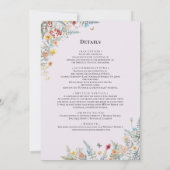 Vintage Wildblume Lavender Hochzeit Details und Einladung (Rückseite)