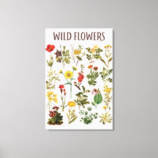 Vintage Wildblume Leinwanddruck (Vorderseite)
