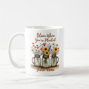 Vintage Wildblume Mason Jar Kaffee Tasse