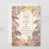 Vintage Wildblume Meadow Wedding Einladung (Vorderseite)