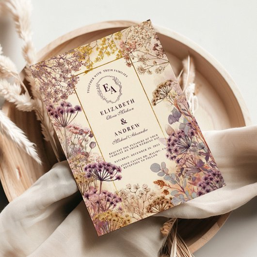 Vintage Wildblume Meadow Wedding Einladung