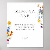 Vintage Wildblume Mimosa Bar Poster (Vorne)
