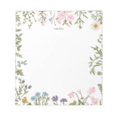 Vintage Wildblume Notizblock (Vorderseite)
