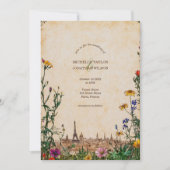 Vintage Wildblume Paris Einladung (Vorderseite)