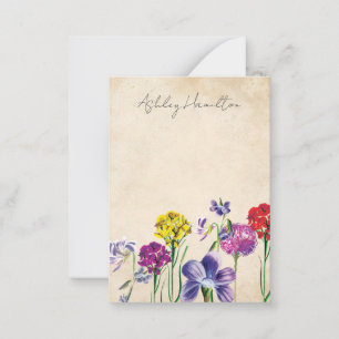 Vintage Wildblume Personalisiert Stationierung Mitteilungskarte