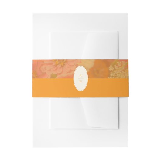 Vintage Wildblume Pink Poppy-Hochzeitsmonogramm Einladungsbanderole (Vorderseite Beispiel)