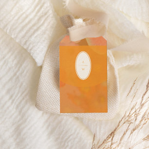 Vintage Wildblume Pink Poppy-Hochzeitsmonogramm Geschenkanhänger