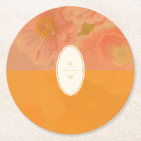 Vintage Wildblume Pink Poppy-Hochzeitsmonogramm