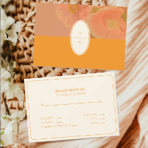 Vintage Wildblume Pink Poppy Wedding RSVP