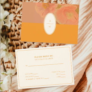 Vintage Wildblume Pink Poppy Wedding RSVP Karte
