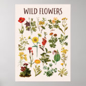 Vintage Wildblume Poster (Vorne)