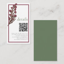 Vintage Wildblume QR Rosa Hochzeitdetails