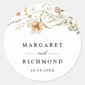 Vintage Wildblume Runder Aufkleber (Vorderseite)