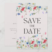 Vintage Wildblume Save The Date (Vorne/Hinten)