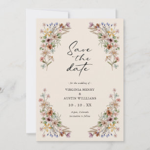 Vintage Wildblume Save the Date
