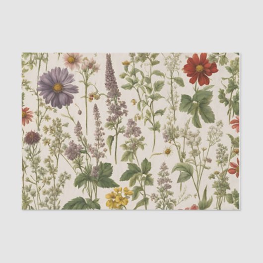 Vintage Wildblume Seidenpapier (Vorderseite)