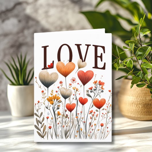 Vintage Wildblume Valentine Feiertagskarte